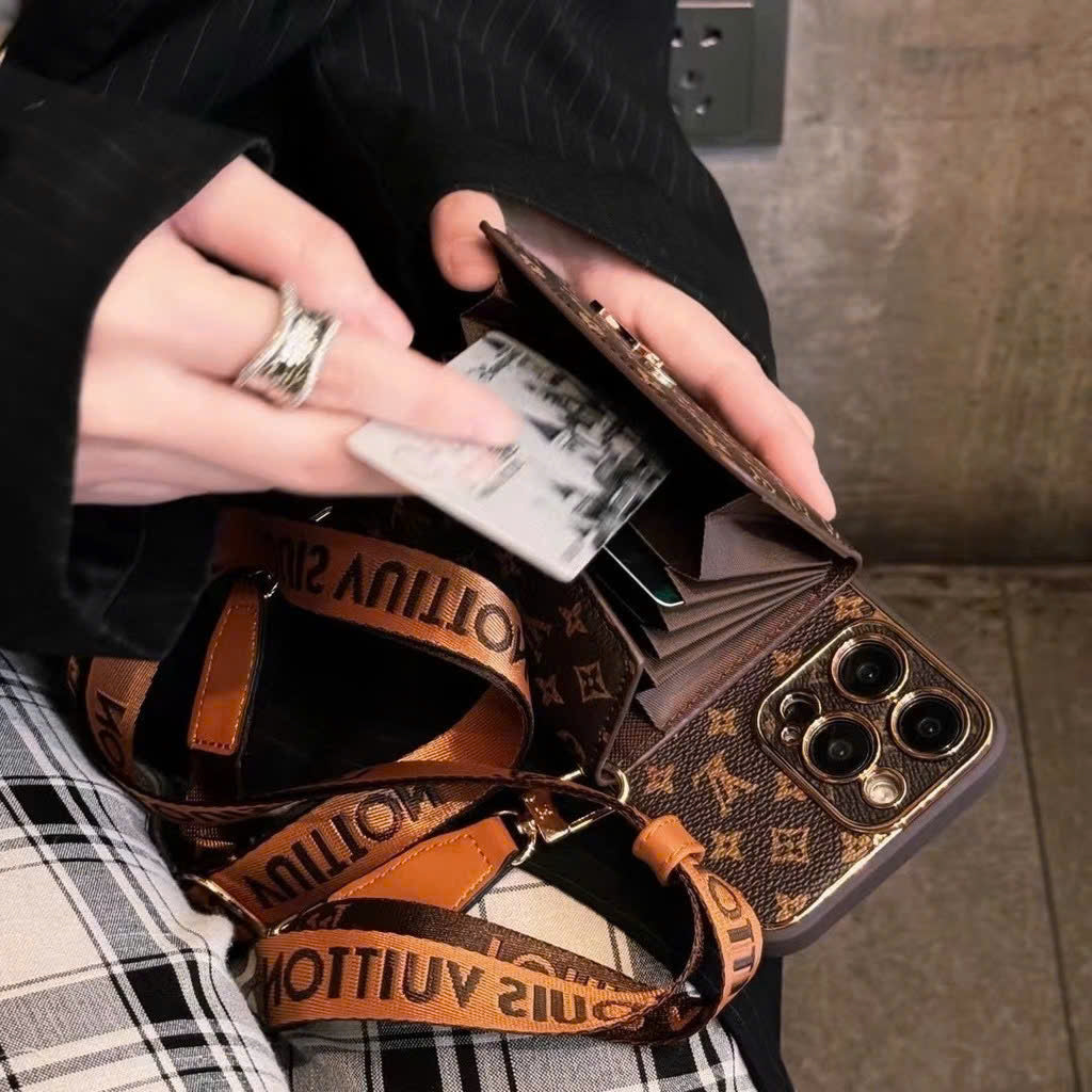 Luxe Monogram Crossbody Wallet iPhone Case - JN00001