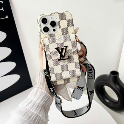 Retro Crossbody Card Pocket iPhone Case