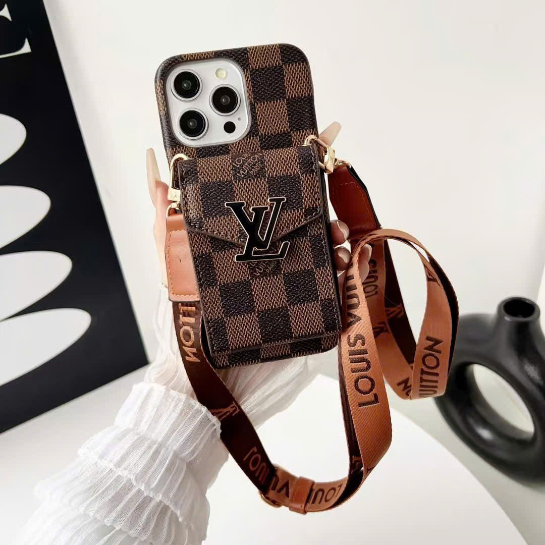 Retro Crossbody Card Pocket iPhone Case