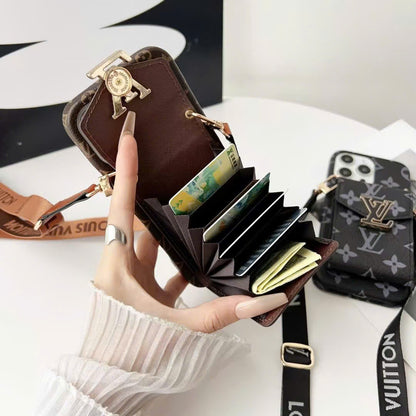Retro Crossbody Card Pocket iPhone Case