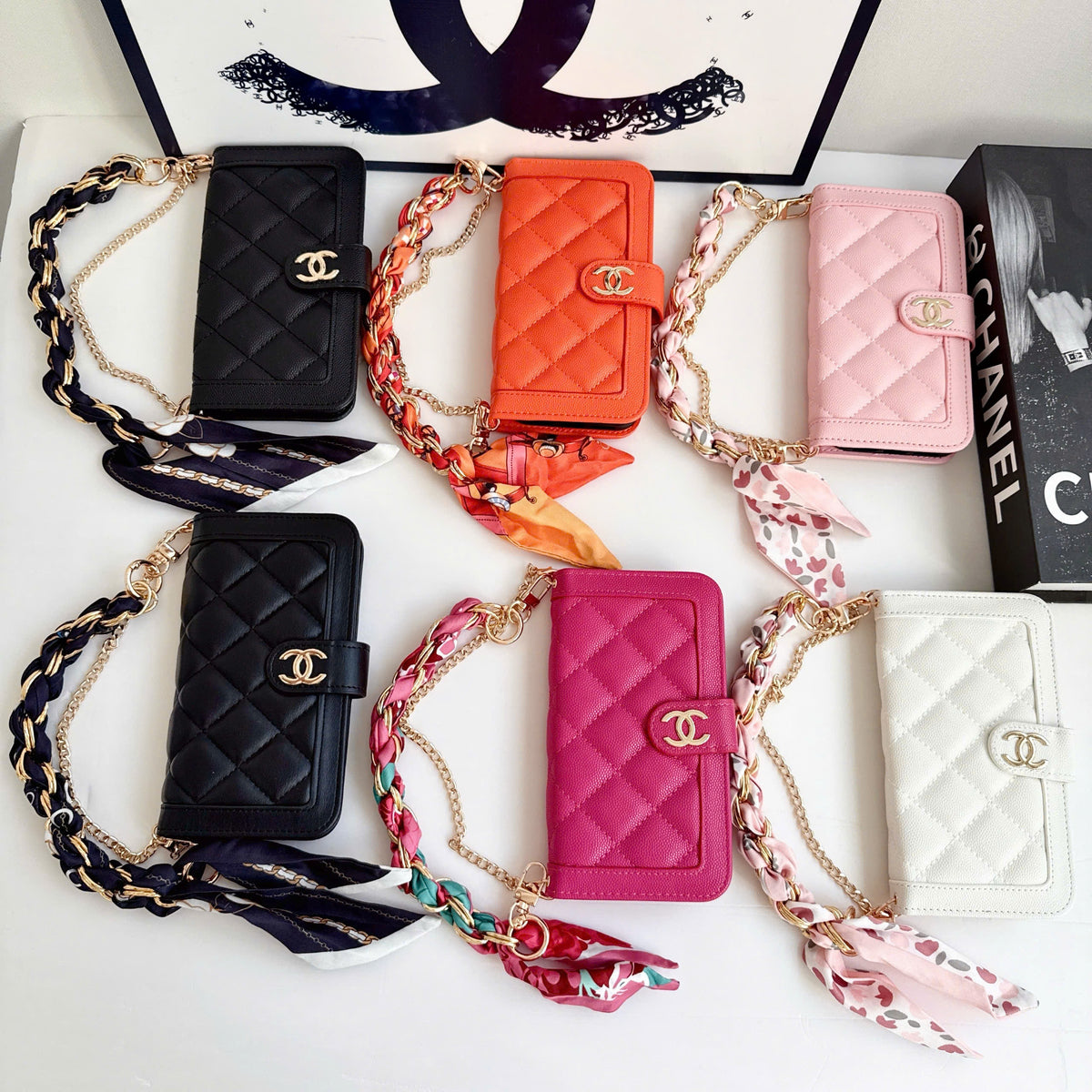 Full Coverage Wallet iPhone Case with Card Holder & Scarf Handle