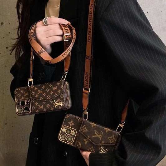 Luxe Monogram Crossbody Wallet iPhone Case - JN00001