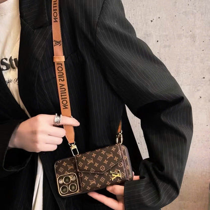 Luxe Monogram Crossbody Wallet iPhone Case - JN00001
