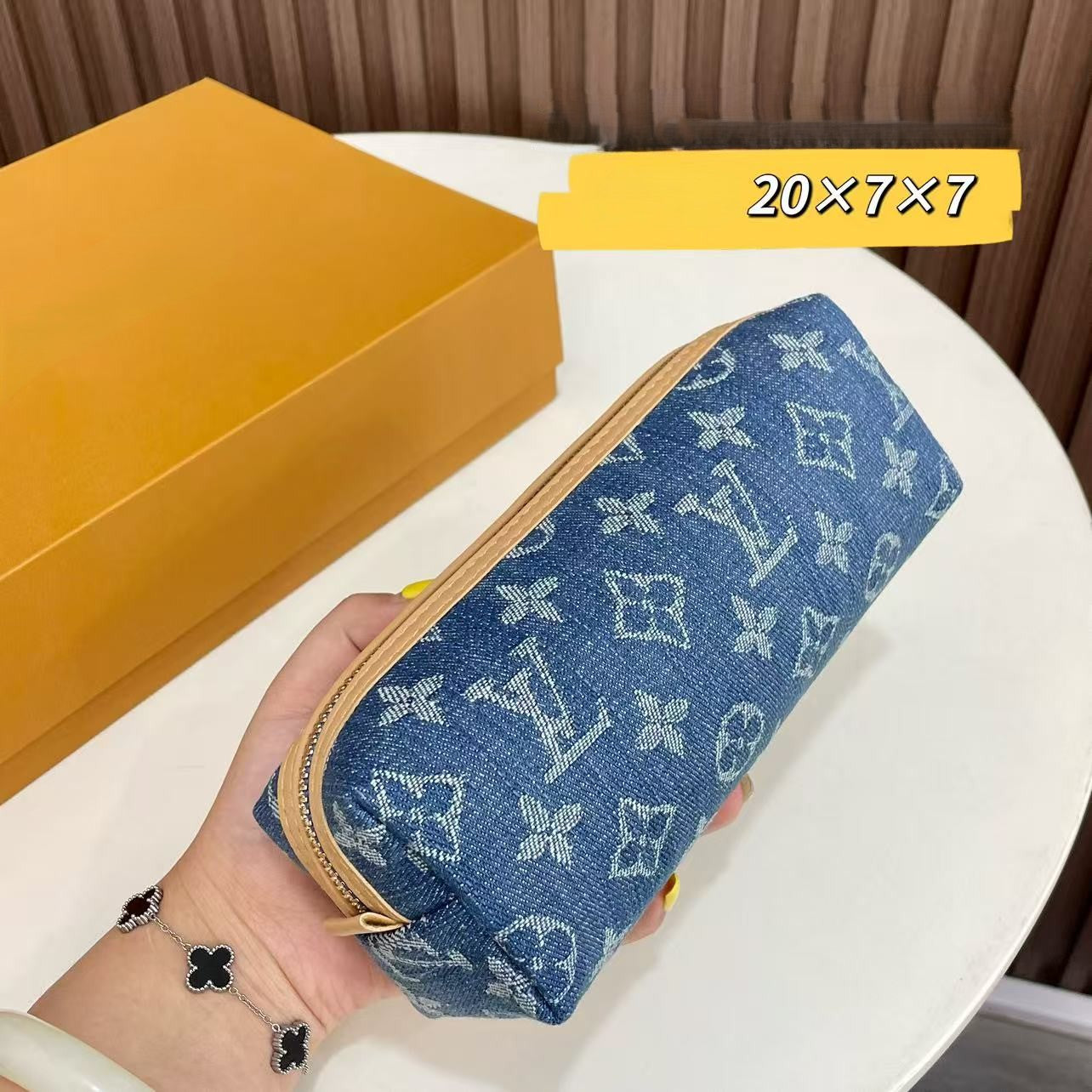 mini denim pencil bag