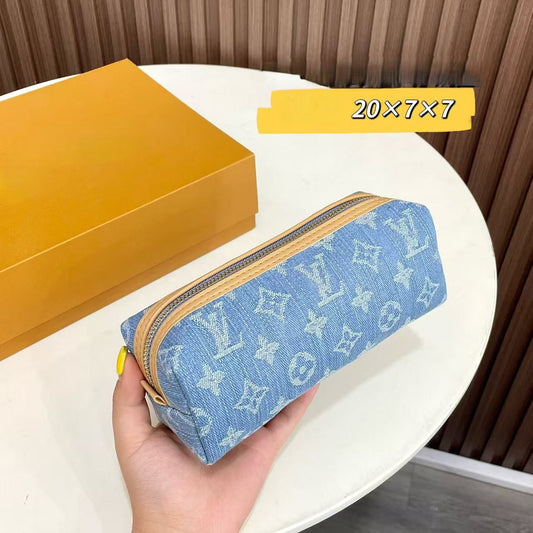 mini denim pencil bag