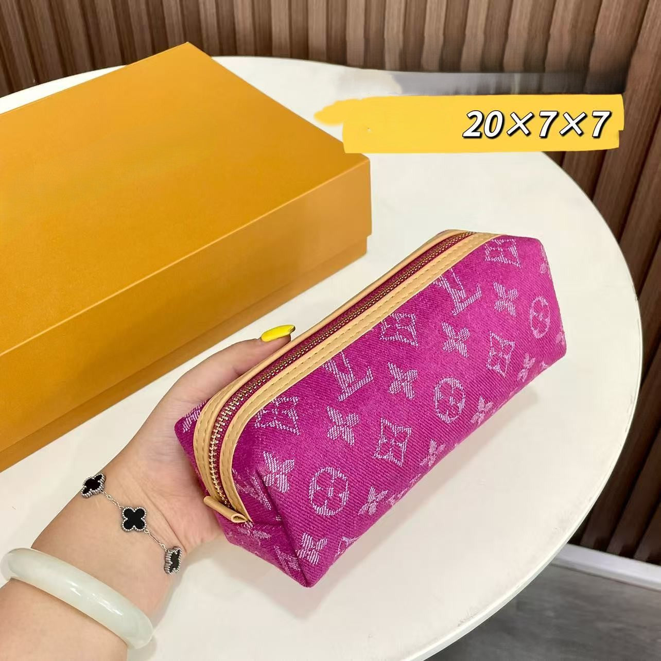 mini denim pencil bag