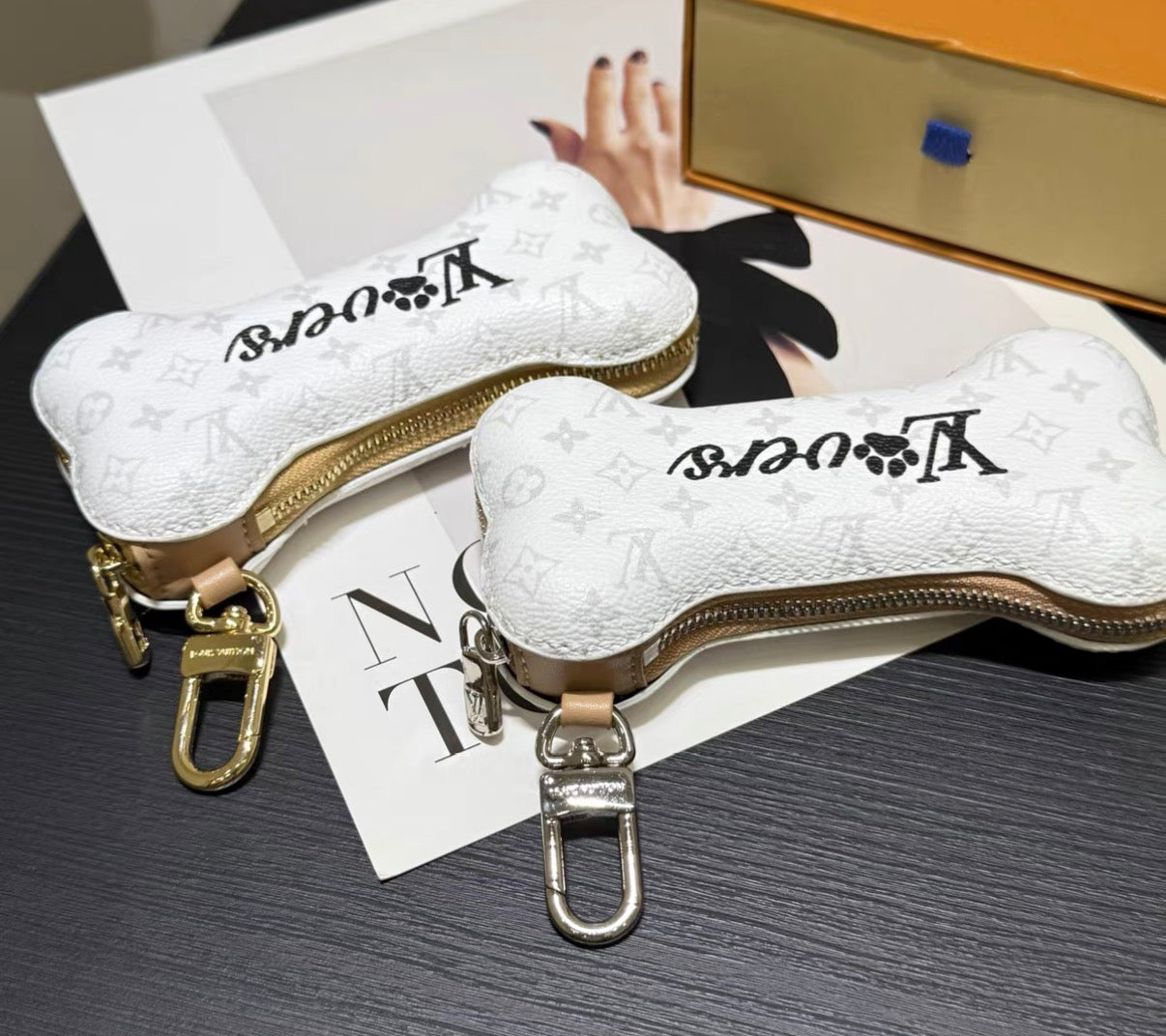 Doggy & Bone-shaped bag charm
