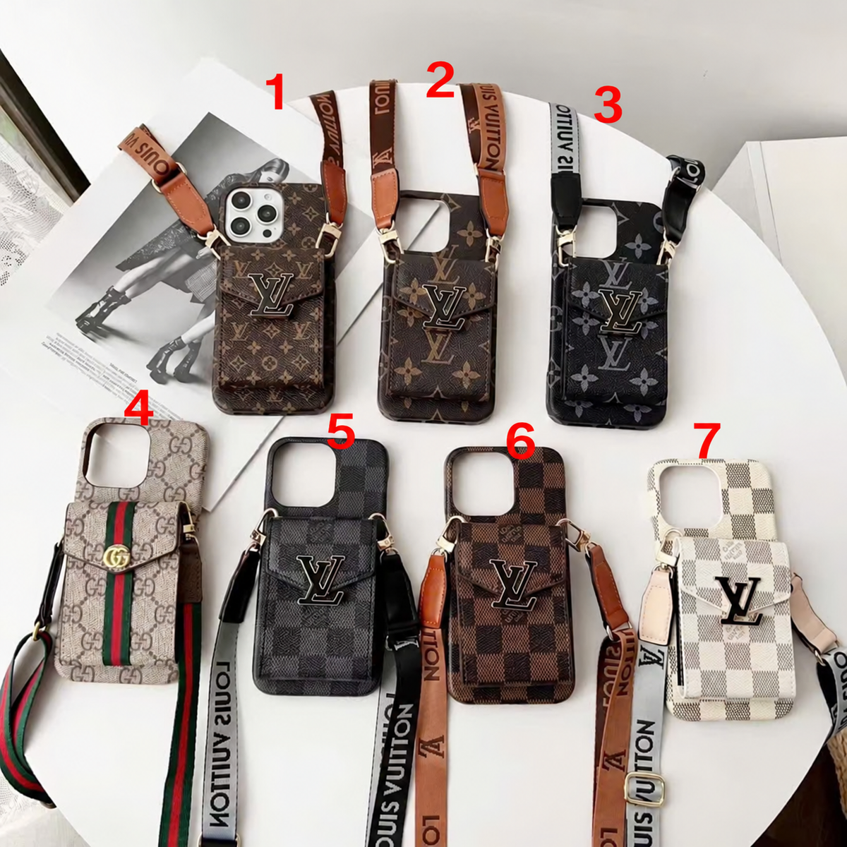 Retro Crossbody Card Pocket iPhone Case